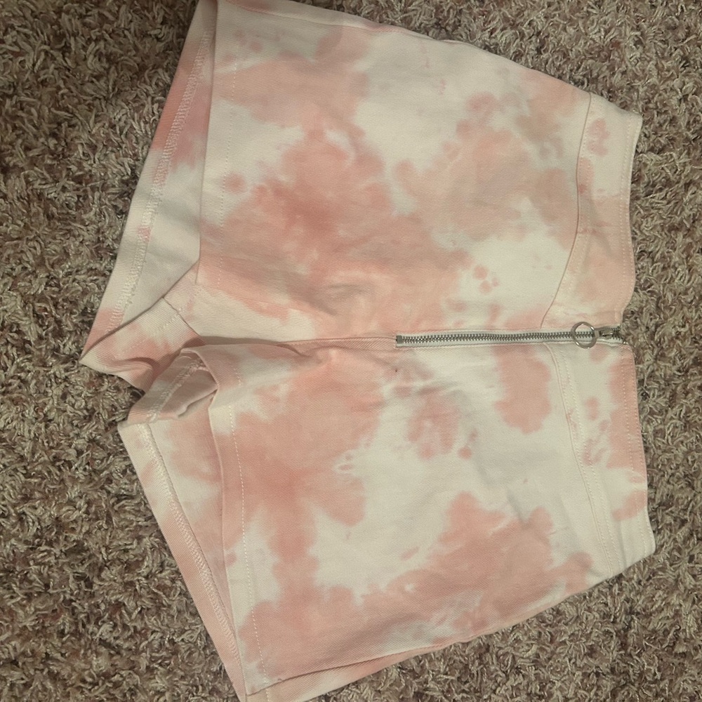 Altar'd State Pink and White High Waist Shorts